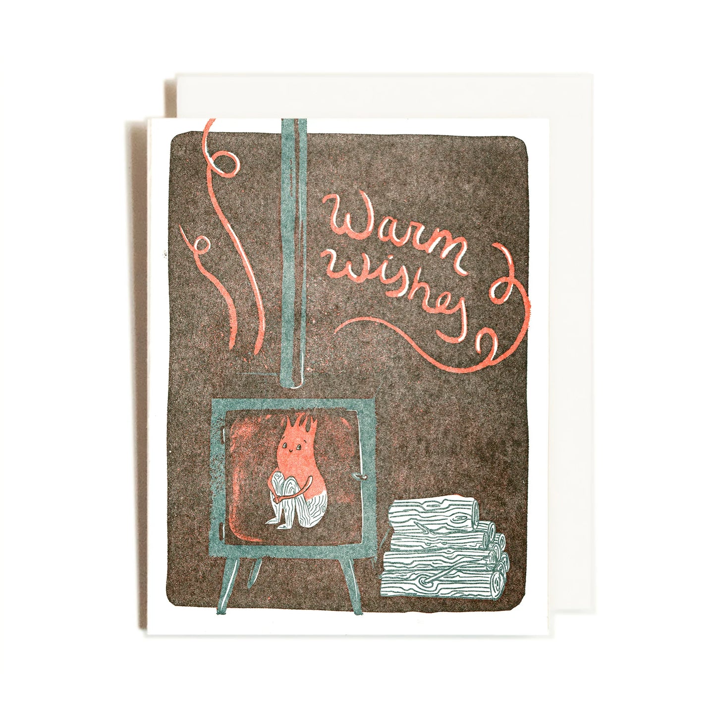 Warm Wishes Fireplace Wishes Greeting Card