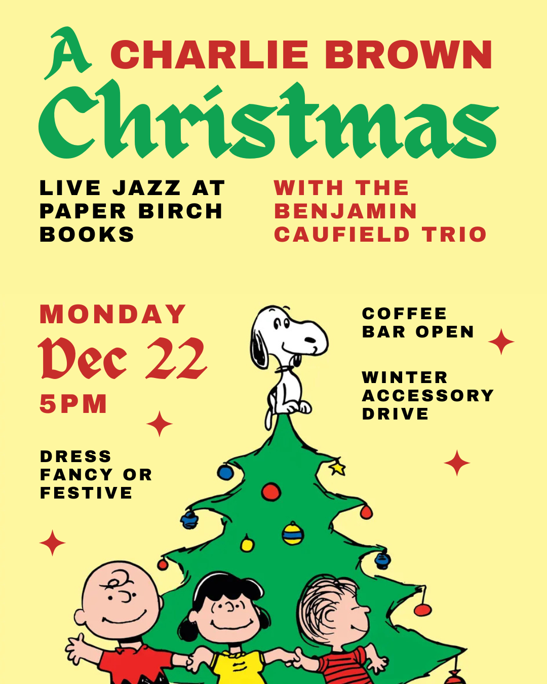 Dec 22, 2025: A Charlie Brown Christmas LIVE w/ The Benjamin Caufield Trio